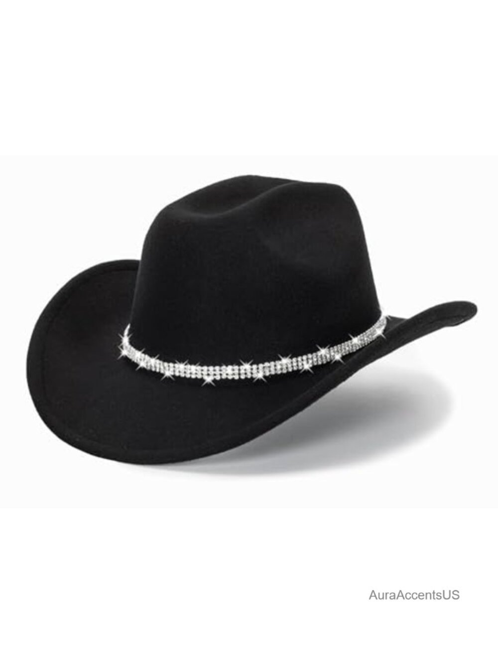 Glitter Rhinestone Cowboy Hat Western Cowgirl Hat Adjustable Costume Hat